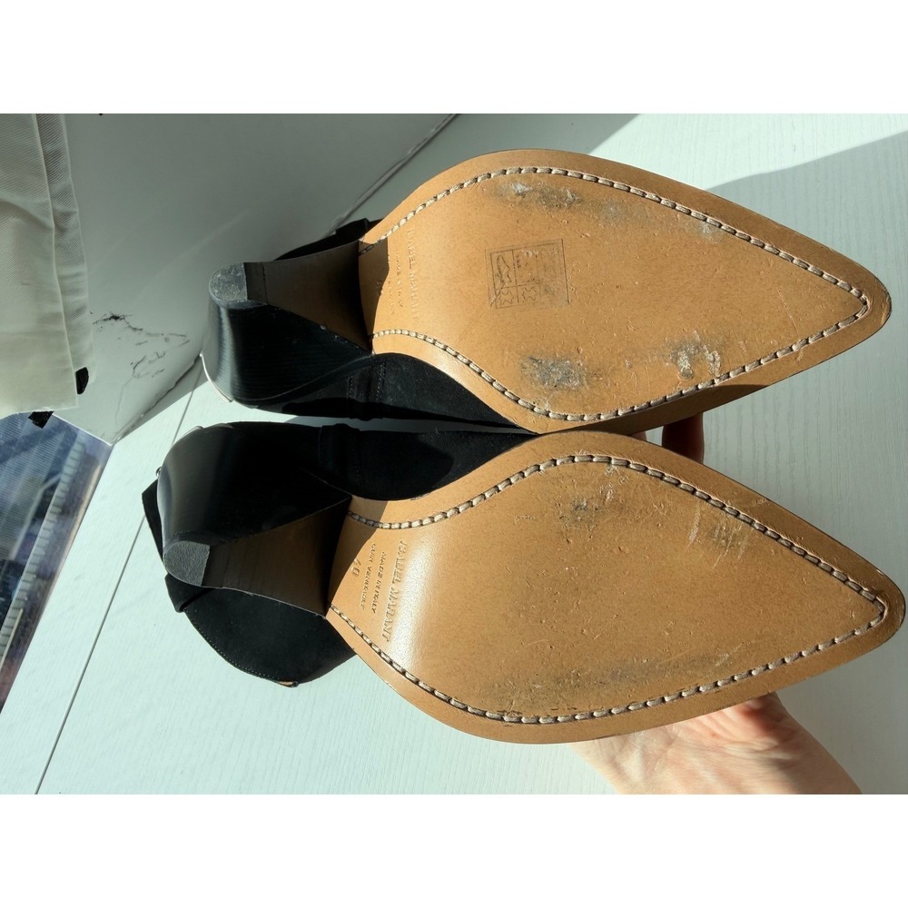 Isabel Marant Lamsy Black Suede Cap Toe Cone Boots Size 40 fits 39 9 fits 8.5 US - Picture 9 of 16